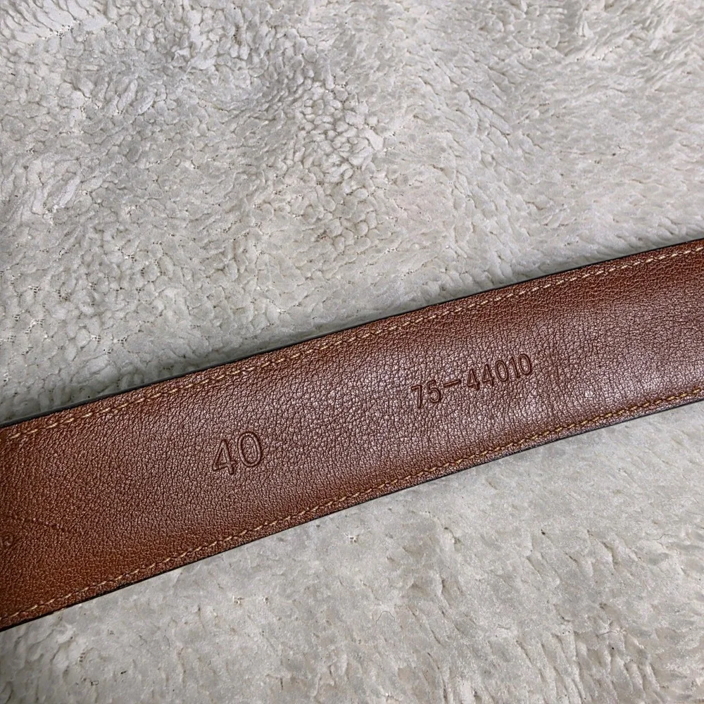 Johnston & Murphy Belt Black Leather Textured Dress Belt Men 40